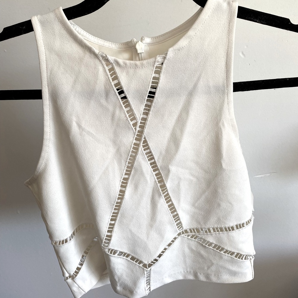 H&M cropped top, zip up in the back